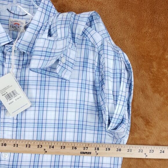 FAHERTY Shirt Mens Small White Check Button Up MOVEMENT Edgewater Plaid $158 - Picture 7 of 9